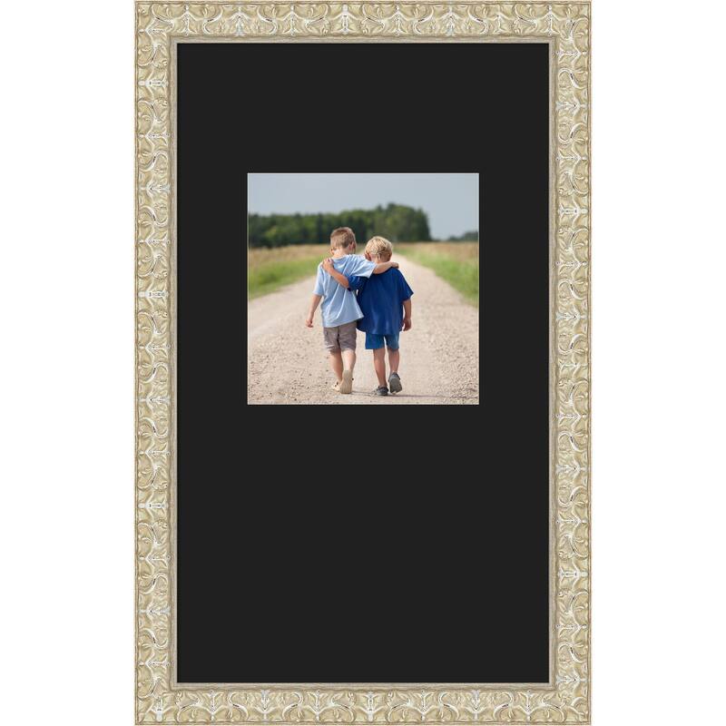 Lila Picture Frame, Photo Frame - 13x22 Matted Black 8x8 - Lila Silver