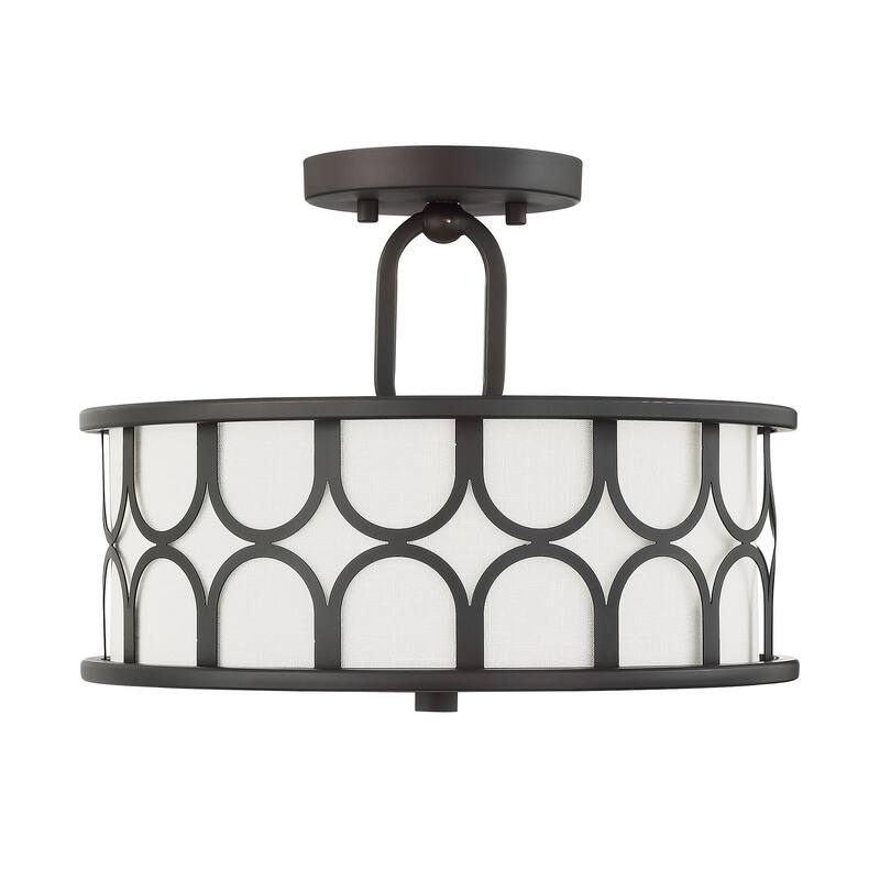 Bellevue 2 Light 13" Wide Semi-Flush Drum Ceiling Fixture