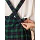 preview thumbnail 9 of 21, Women Vintage Plaid A-Line Overall Suspender Midi Skirt