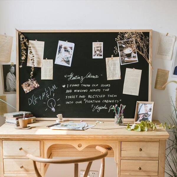 Rusticreach Black Magnetic Chalk Board With Solid Wood Frame Overstock 27104400