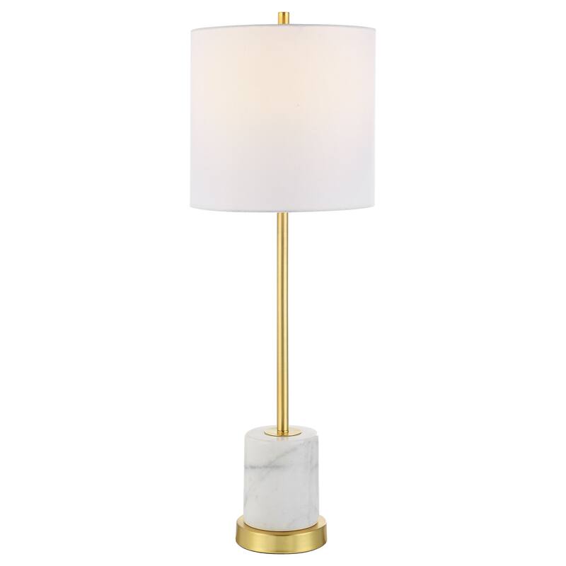 Slim Buffet Table Lamp with Drum Shade - 29.5" - Gold and White