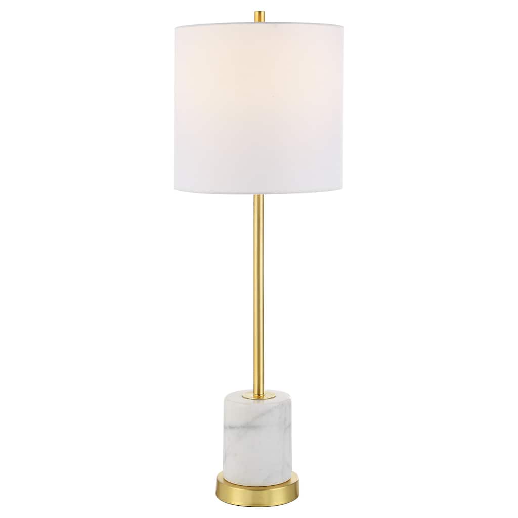 Slim Buffet Table Lamp with Drum Shade - 29.5" - Gold and White