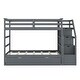 preview thumbnail 48 of 53, Twin-Over-Twin Bunk Bed with Twin Size Trundle and 3 Storage Stairs
