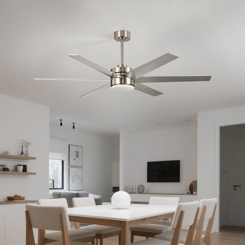 Brushed Nickel 62 in. Integrated LED 6-Speed Color Changing Indoor Ceiling Fan