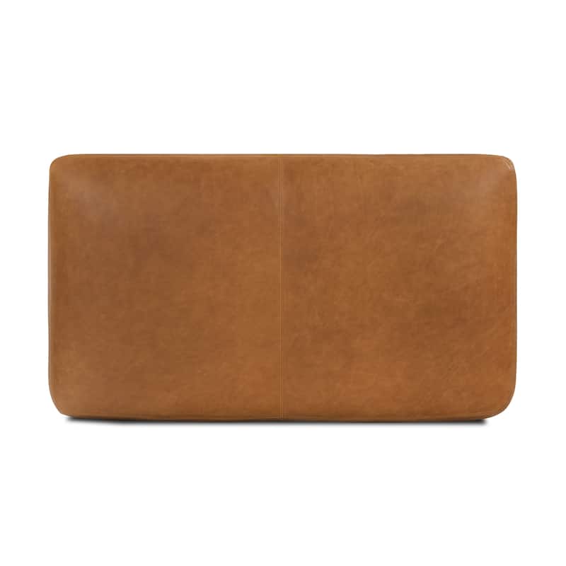 Poly & Bark Denver Leather Ottoman - Full Grain Genuine Italian Leather