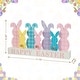 preview thumbnail 7 of 16, Glitzhome Easter Wooden/Metal Tulips/Bunny Family Spring Theme Table Decor