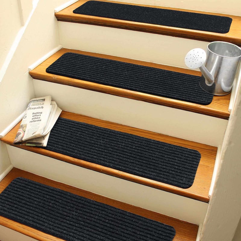 Hauteloom Chahna Stair Mat - 8" x 30" - Gray Multi / Chahna