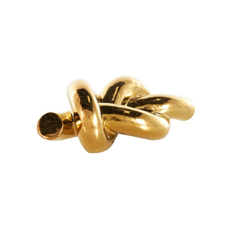 Gold Ceramic Knot Decorative Sculpture