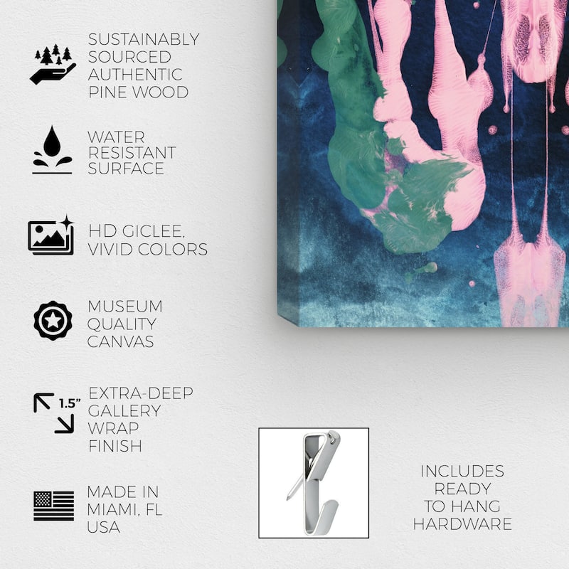 Wynwood Studio Canvas Abstract Flowerbomb Pink and Light Pink Modern & Contemporary Wall Art Canvas Print