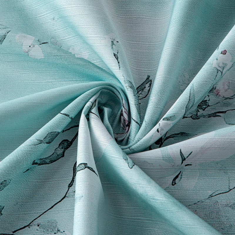 Dainty Home Cascading Florals 3D Textured Fabric Shower Curtain with 12 Metal Rollerball Hooks, 70" x 72"