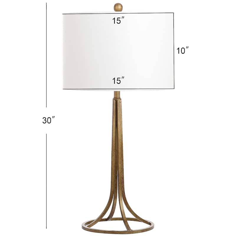 SAFAVIEH Lighting 30-inch McKenna Antique Bronze Table Lamp (Set of 2) - 15"W x 15"D x 30"H