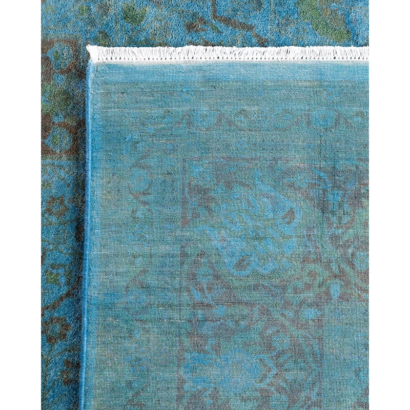 Fine Vibrance One-of-a-Kind Hand-Knotted Area Rug - Blue, 8' 1" x 10' 1" - 8' 1" x 10' 1"