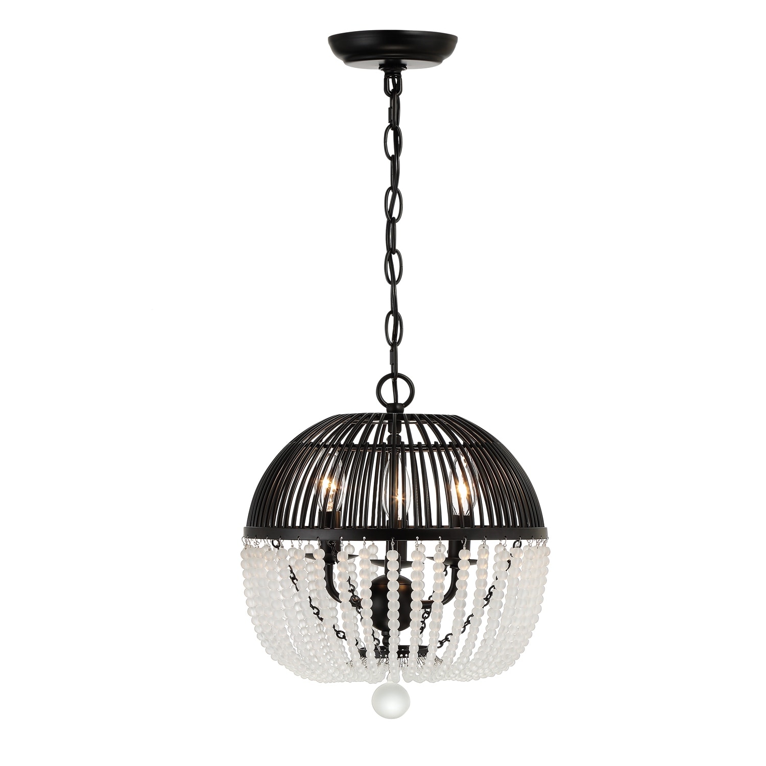 Duval 3 Light Matte Black Mini Chandelier - 12'' W x 16.5'' H