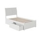 preview thumbnail 4 of 6, Portland Twin Platform Bed with Footboard and 2 Drawers in White