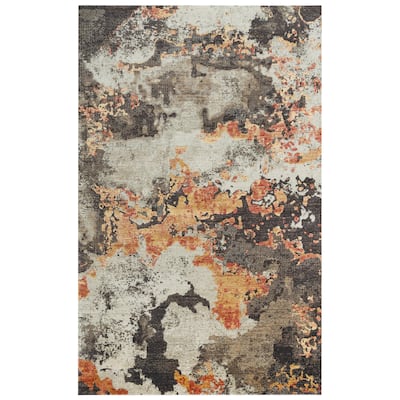 Alora Decor Alure Chocolate, Orange, Beige Modern Wool Blend Rug