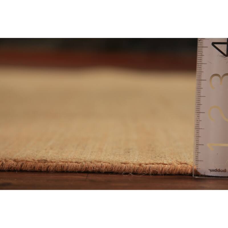 Modern Gabbeh Oriental Area Rug Hand-Knotted Yellow Wool Carpet - 6'6" x 9'10"