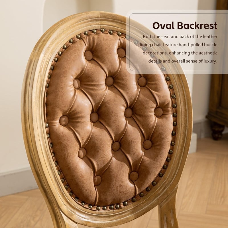 Upholstered French Style Nailhead Dining Chairs(Set of 4)