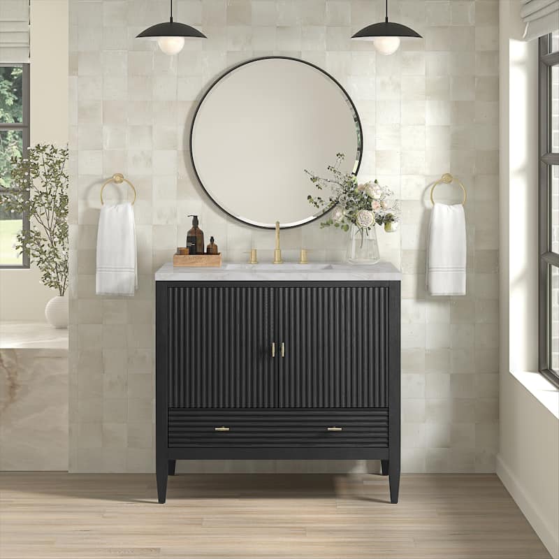 James Martin Vanities Myrrin 36" Vanity, Carbon Oak