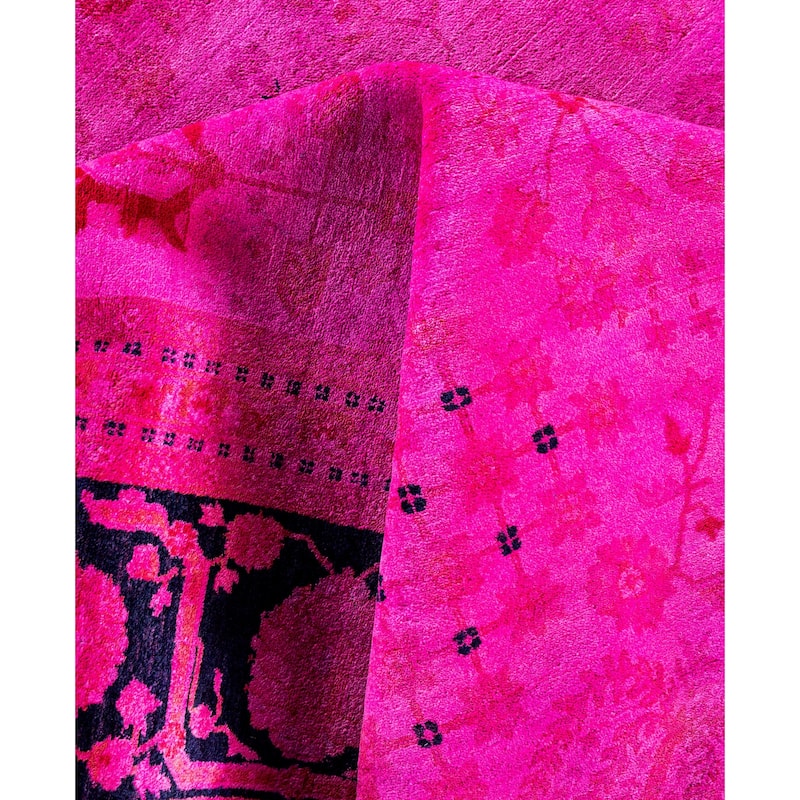 Overdyed One-of-a-Kind Hand-Knotted Area Rug - Pink - 9' 2" x 12' 4"