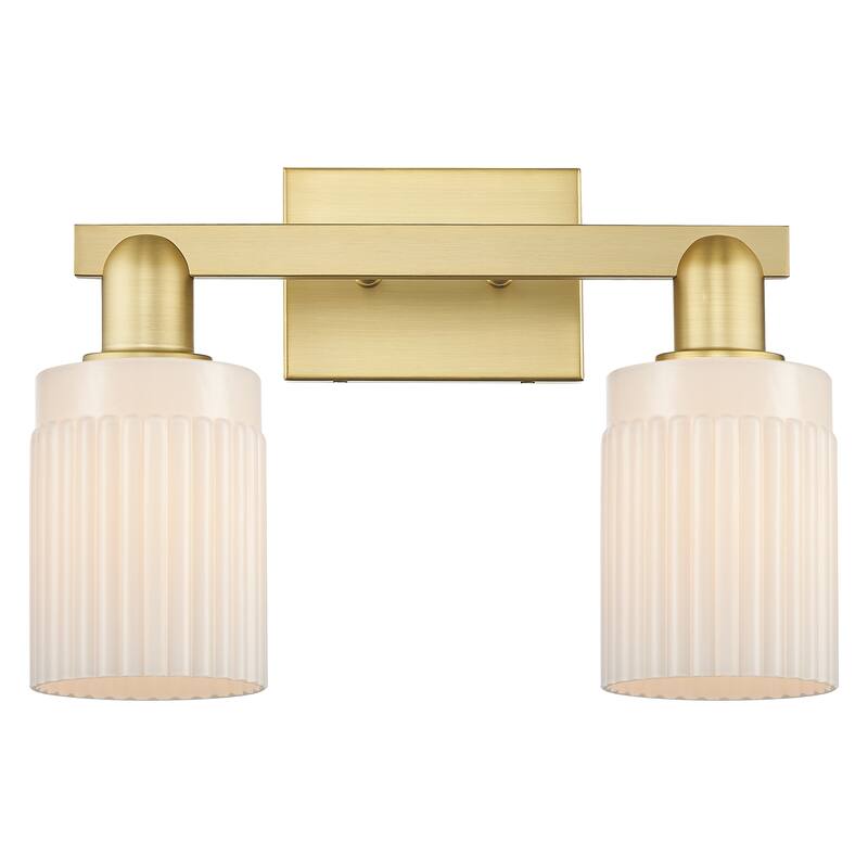 Innovations Lighting Endless Possibilities Arcadia - Hadley - 2 Light 16" Bath Vanity Light - Satin Gold/Matte White