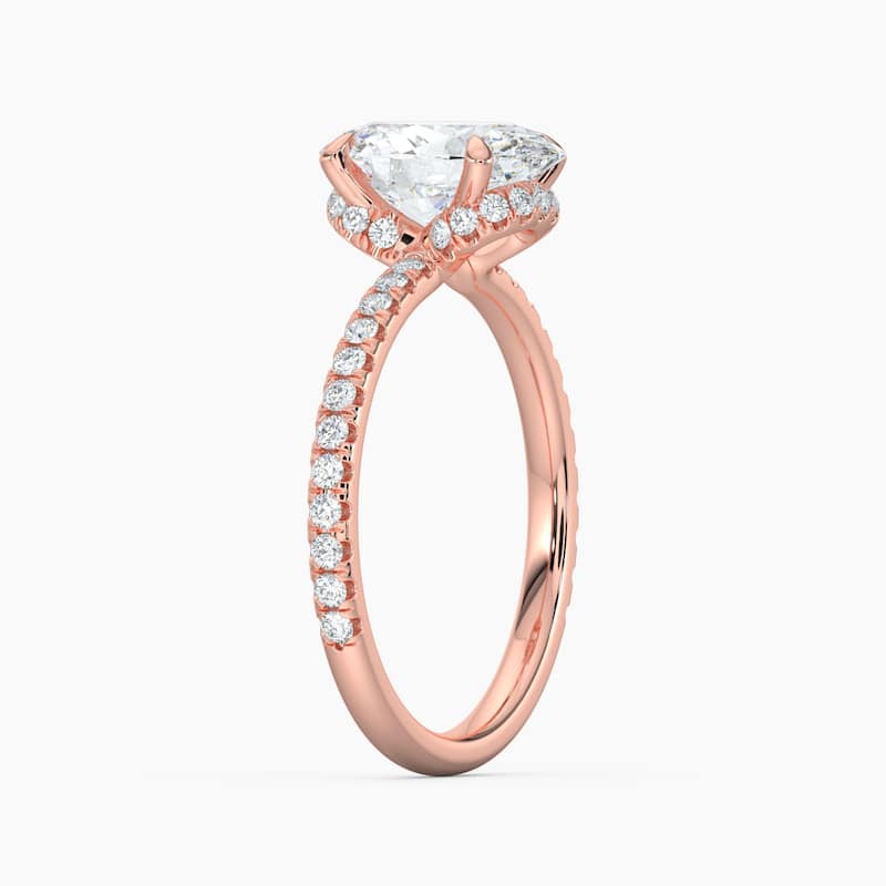Auriya 14k Gold Oval Lab Grown Unique Loop Diamond Halo Engagement Ring 1.00 to 5.00 ct. tw. (F-G, VS)