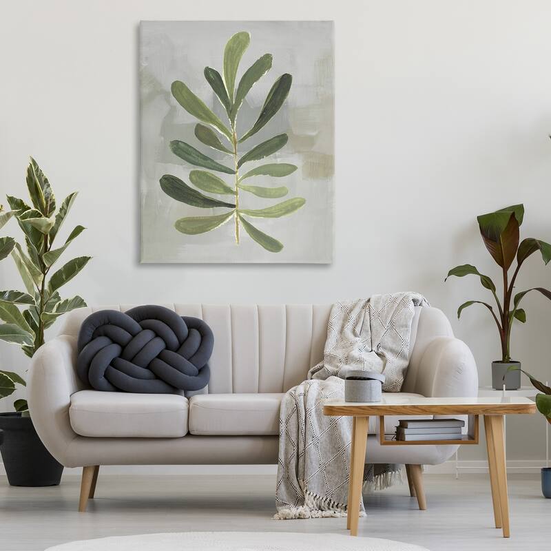 Stupell Single Green Leaf Branch Canvas Wall Art Design By Lanie Loreth