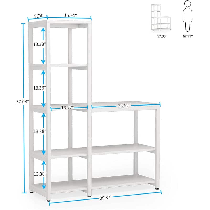 5-Tier L Shaped Kitchen Bakers Rack with Storage Shelf