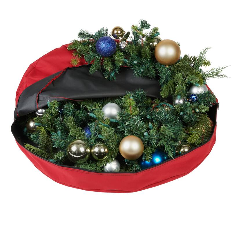 30 in. Hanging Christmas Wreath Storage Container