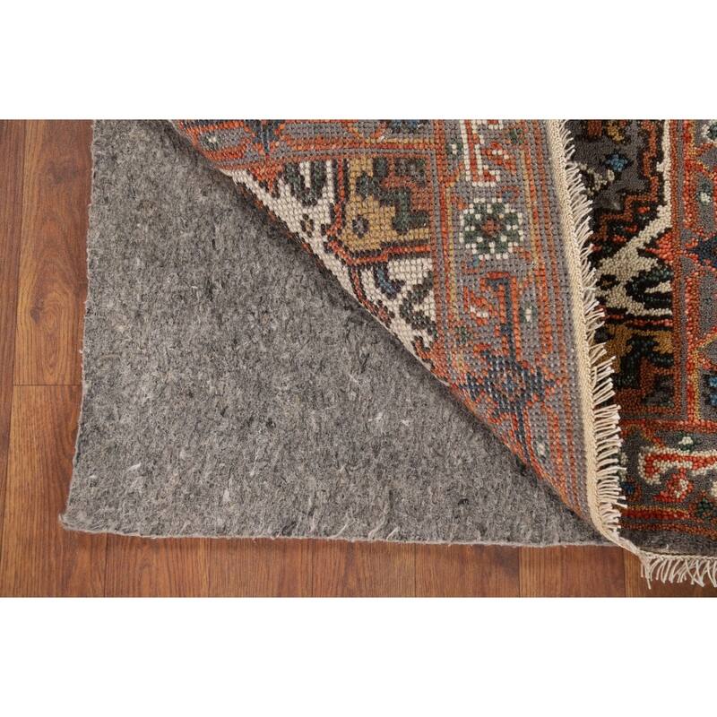 Gray Geometric Heriz Serapi Oriental Foyer Rug Handmade Wool Carpet - 2'1" x 3'1"