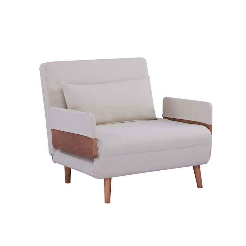 Convertible Sleeper Sofa, Single-Seater Sofa Bed with Adjustable Backrest, DayBed with Silent Hinges