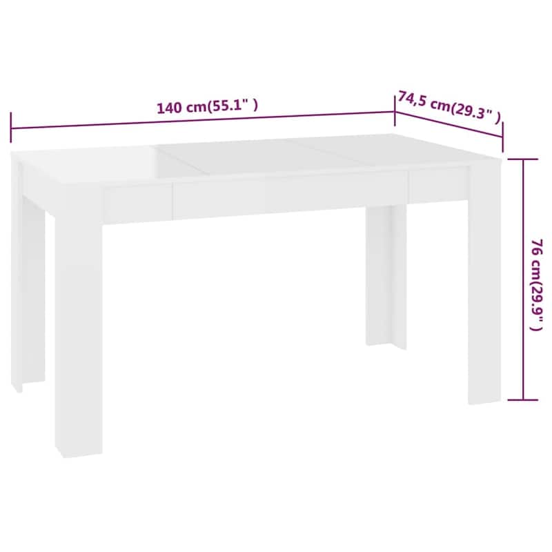 vidaXL Dining Table Engineered Wood Kitchen Dining Room Furniture Multi Colors - 55.1" x 29.3" x 29.9"