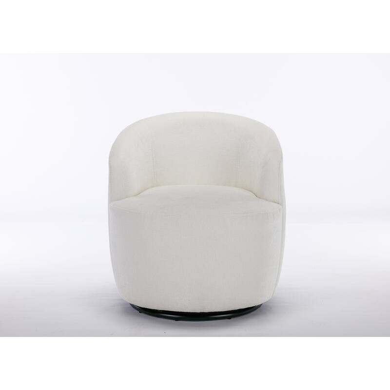 Chenille Fabric Swivel Accent Armchair Barrel Chair