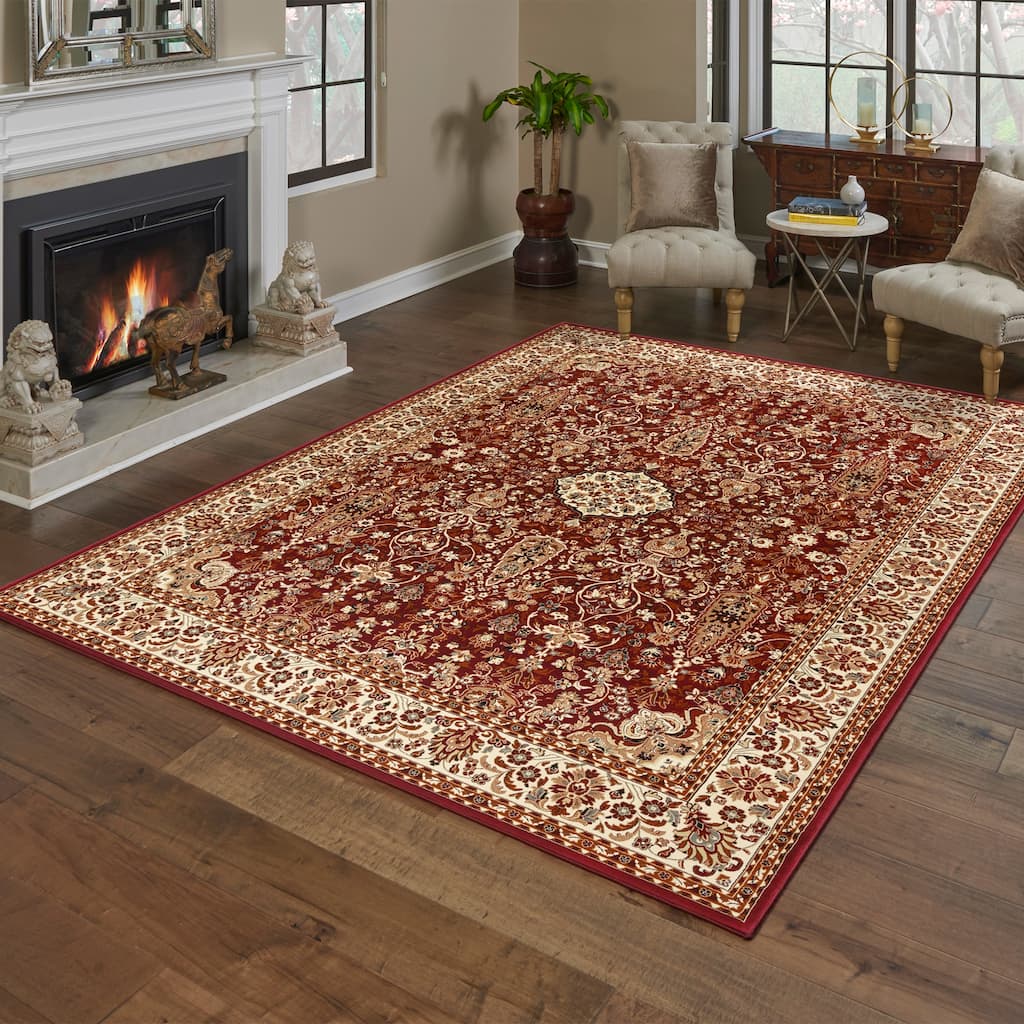 Gertmenian Majestic Vernon Traditional Oriental Floral Wide Border Area Rug