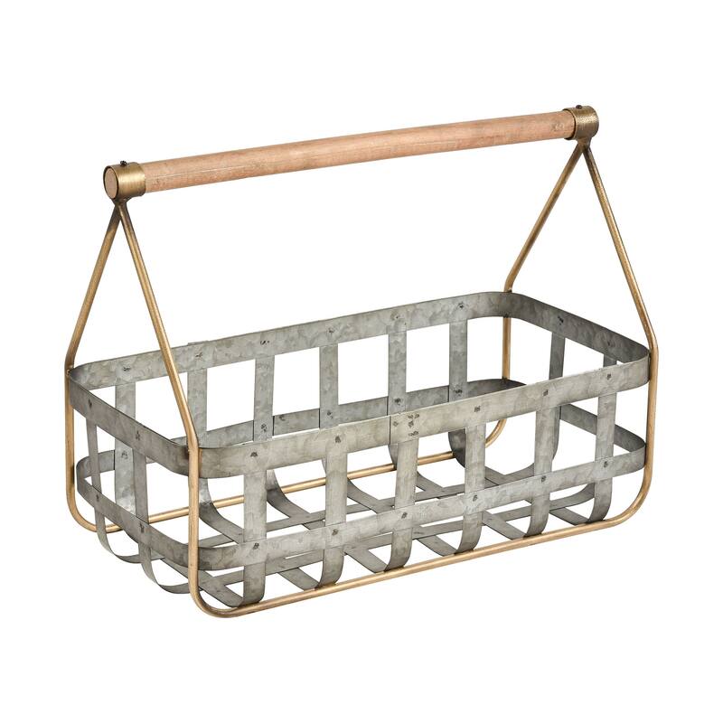 Elk Home Catcliffe Galvanized Metal 14 Inch Wide Basket