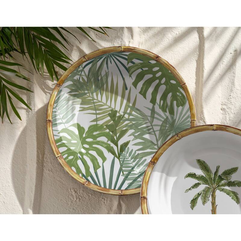 Abode Homewares Rainforest Palm NewWave Melamine Salad Plate - Green - 8.5" - Set of 6