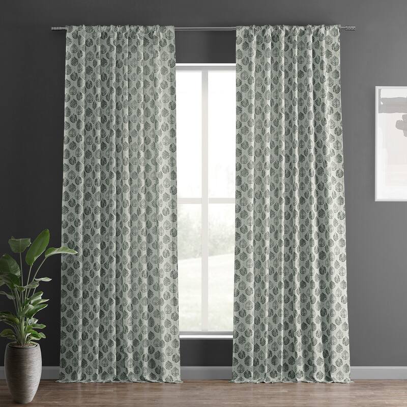 Exclusive Fabrics Textured Cotton Printed Curtains for Bedroom and Living room (1 Panel)