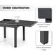 preview thumbnail 8 of 21, VredHom Outdoor Tempered Glass Top Aluminum Extendable Dining Table - 35.4 in W x 35.4-70.9 in L x 29.5 in H