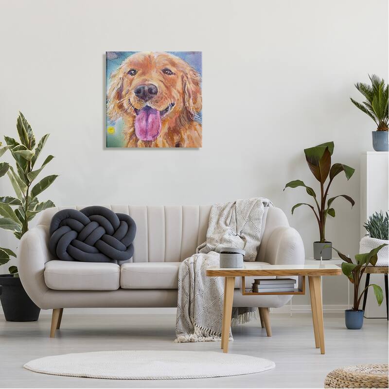 Stupell Happy Retriever Dog Face Canvas Wall Art Design by MB Cunningham
