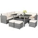 preview thumbnail 50 of 66, Costway 7 PCS Patio Rattan Dining Set Sectional Sofa Couch Ottoman - See Details