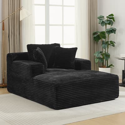 Roomfitters Full-Compressed Chaise Lounge Sleeper Sofa with Removable Pillows Modern Upholstered Couch