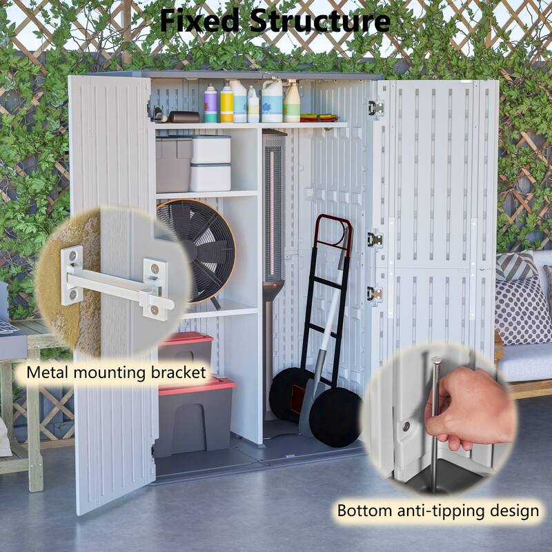 GDFStudio - Hayes Rust Proof Outdoor Equipment Storage for Backyards, Patio, Garden