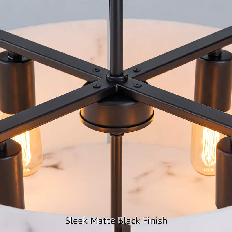 Starsky 4-Light Natural Alabaster Drum Chandelier