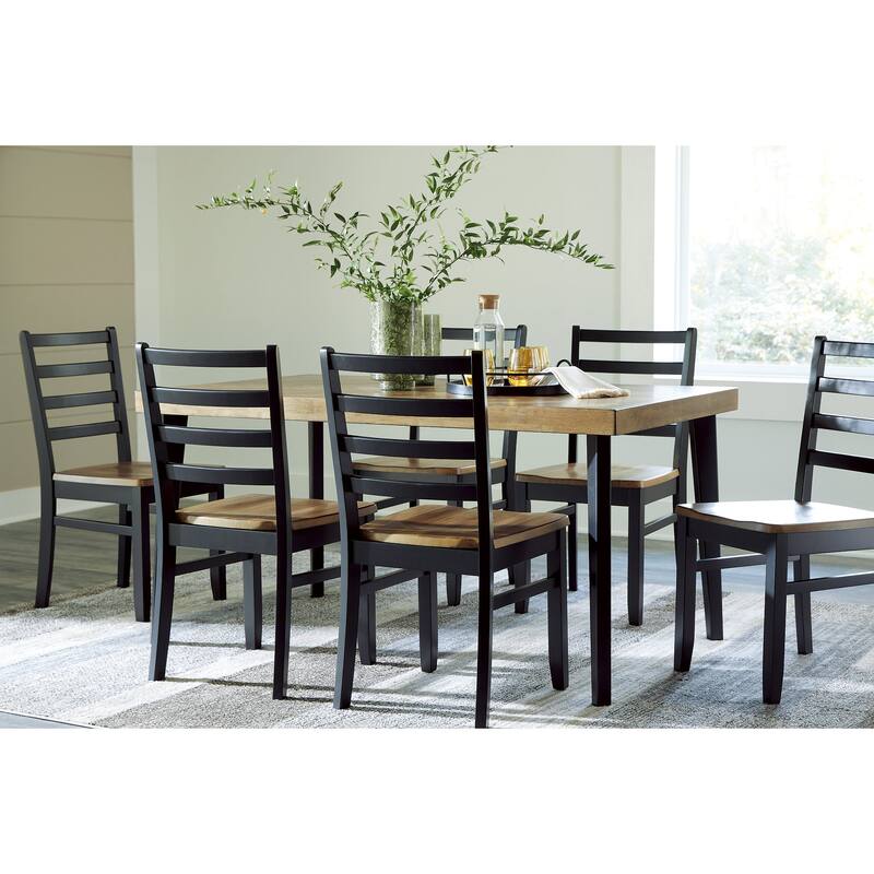 Signature Design by Ashley Blondon Black/Brown Dining Table and 6 Chairs (Set of 7)