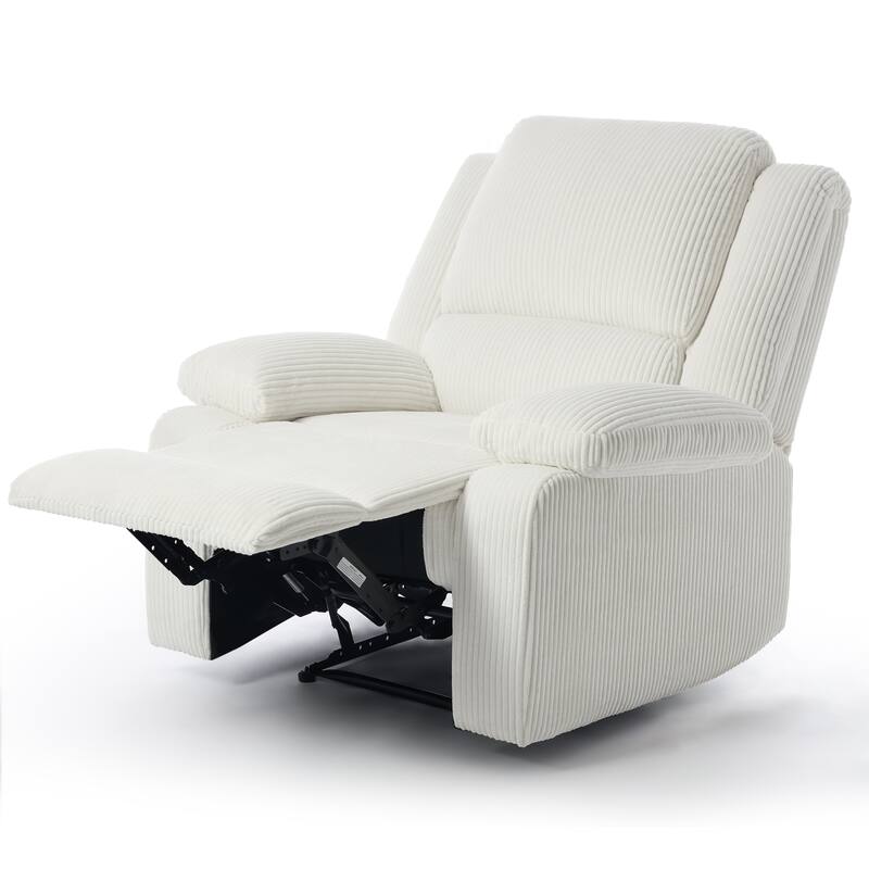 Corduroy Manual Recliner Glider Club Chair with Footrest