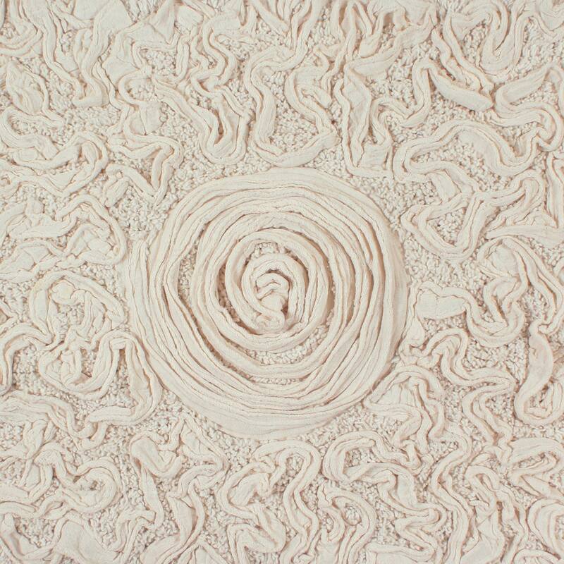 Bell Flower Bathroom Rug, Cotton Soft, Water Absorbent Bath Rug, Non Slip Shower Rug Machine Washable 24"x40" Rectangle