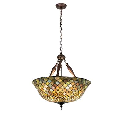 24 In. Wide Tiffany Fishscale Inverted Pendant