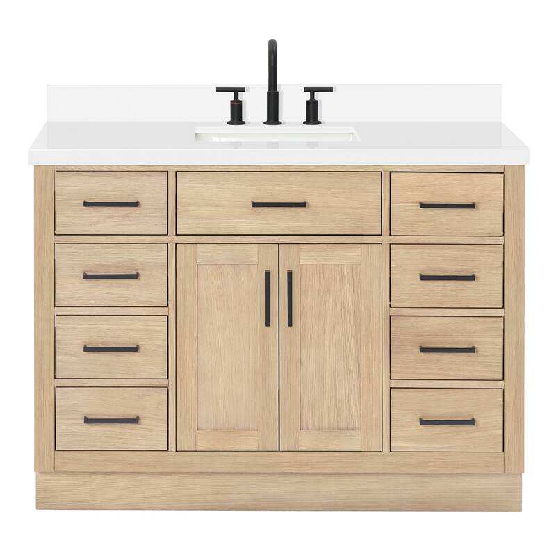 Ariel T049SWQRVO Hepburn 49" Free Standing Single Basin Vanity Set - Oak - Oak Finish