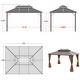 preview thumbnail 13 of 142, Outdoor Hardtop Gazebo Pergola w Galvanized Steel Roof and Aluminum Frame, Prime Curtains and nettings include
