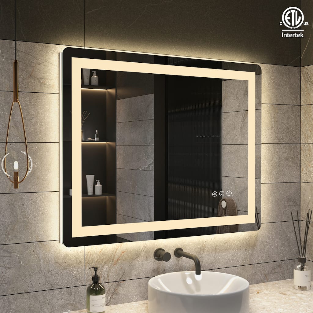 QuivaraView Frameless Front and Back LED lighted Vanity Mirror