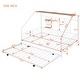 preview thumbnail 6 of 18, White Full Size Metal House Bed with Trundle & Roof